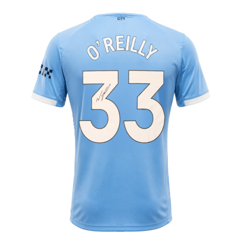Icons Nico O'Reilly gesigneerd Manchester City shirt 2025-26
