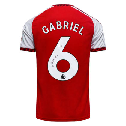 Gabriel Magalhães gesigneerd Arsenal shirt 2027-27