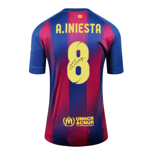Icons Andres Iniesta gesigneerd FC Barcelona shirt 2025-26