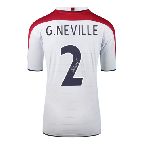Icons Gary Neville gesigneerd Engeland shirt 2004