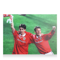 Icons Gary Neville gesigneerde Manchester United foto 1999