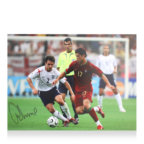 Icons Gary Neville gesigneerde Engeland foto 2006