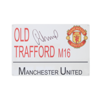Icons Gary Neville gesigneerd Manchester United straatnaambordje