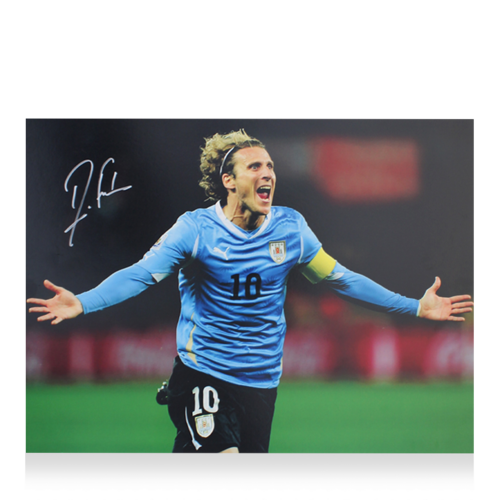 Icons Diego Forlan gesigneerde Uruguay foto 2010