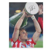 Icons Diego Forlan gesigneerde Atletico Madrid foto