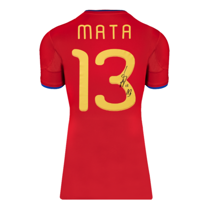 Juan Mata gesigneerd Spanje shirt 2010