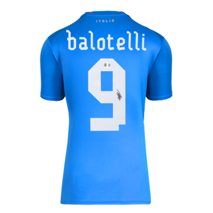 Mario Balotelli gesigneerd Italië shirt 2022