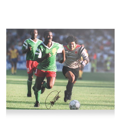 Icons Roger Milla gesigneerde Cameroon foto