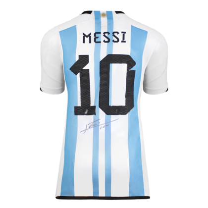 PRE-ORDER Lionel Messi gesigneerd Argentinië shirt WK 2022