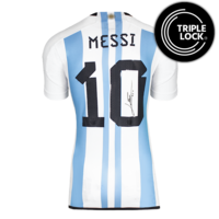 Icons PRE-ORDER Lionel Messi gesigneerd Argentinië shirt WK 2022