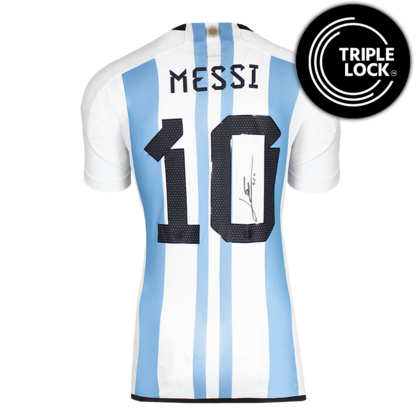 PRE-ORDER Lionel Messi gesigneerd Argentinië shirt WK 2022