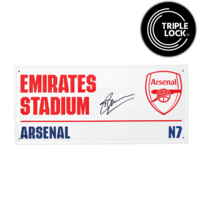 Icons Dennis Bergkamp gesigneerd Arsenal straatnaambordje