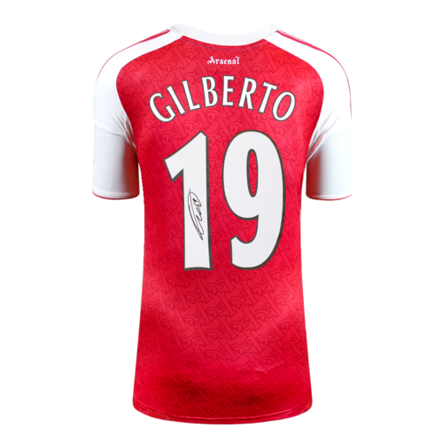 Icons Gilberto Silva gesigneerd Arsenal shirt 2025-26