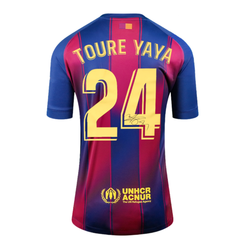 Icons Yaya Toure gesigneerd FC Barcelona shirt 2025-26