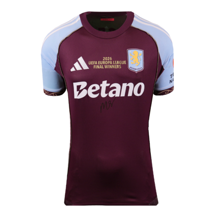 Morgan Rogers gesigneerd Aston Villa shirt 2025-26