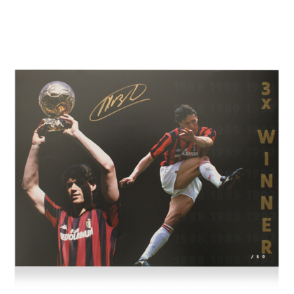 Marco van Basten gesigneerde AC Milan foto