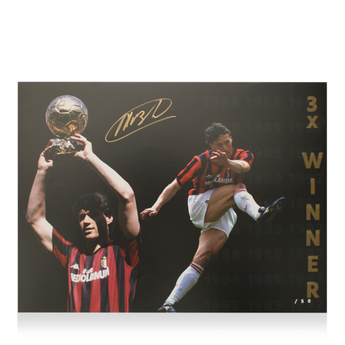 Icons Marco van Basten gesigneerde AC Milan foto