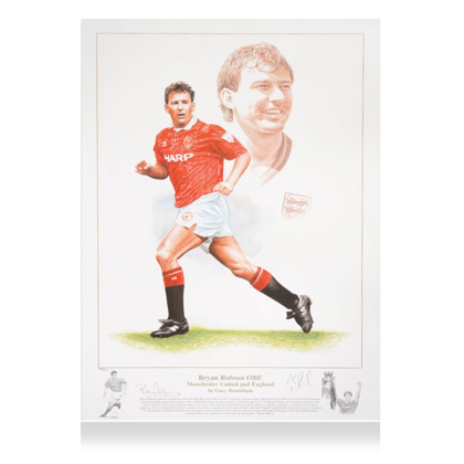 Bryan Robson gesigneerd kunstwerk