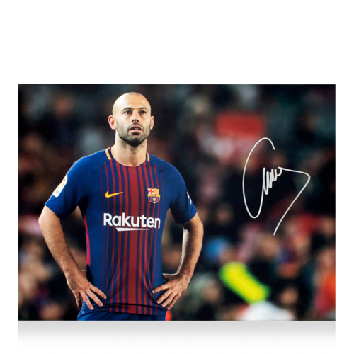 Icons Javier Mascherano gesigneerde FC Barcelona foto