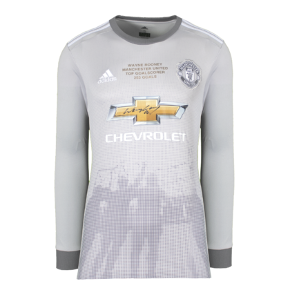 Wayne Rooney gesigneerd Manchester United shirt 2017-18