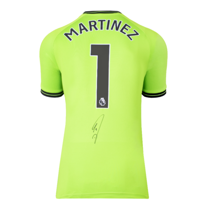 Emiliano Martinez gesigneerd Aston Villa shirt 2023-24