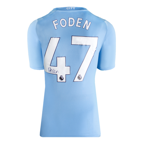 Icons Phil Foden gesigneerd Manchester City shirt 2023-24