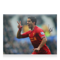 Icons Luis Suarez gesigneerde Liverpool FC foto