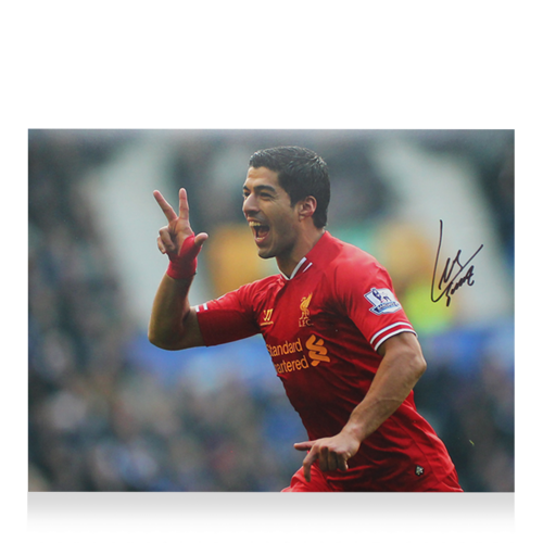 Icons Luis Suarez gesigneerde Liverpool FC foto