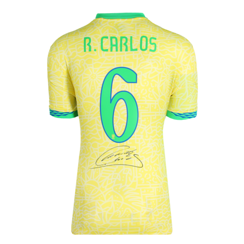 Icons Roberto Carlos gesigneerd Brazilië shirt 2024