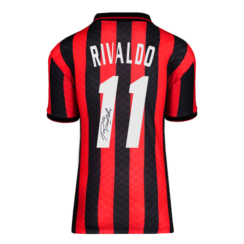 Icons Rivaldo gesigneerd AC Milan shirt