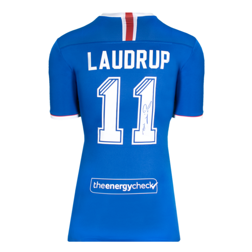 Icons Brian Laudrup gesigneerd Glasgow Rangers shirt 2019-20