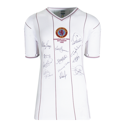 Multi-Signed gesigneerd Aston Villa shirt 1982
