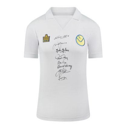 Multi-Signed gesigneerd Leeds United shirt 1976