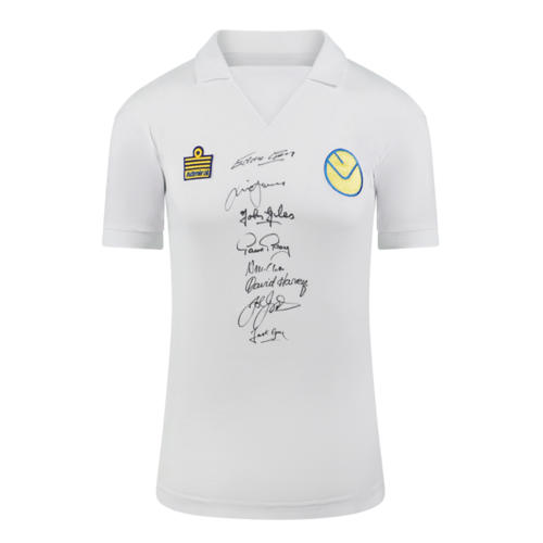 Icons Multi-Signed gesigneerd Leeds United shirt 1976