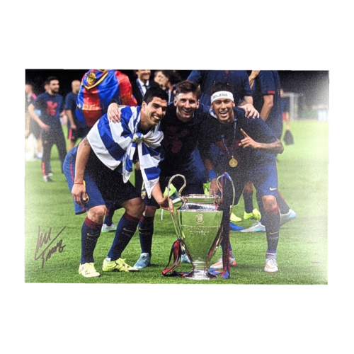 Icons Luis Suarez gesigneerde FC Barcelona foto