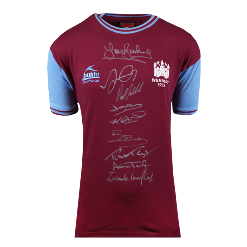 Icons Multi-Signed gesigneerd West Ham United shirt 1975
