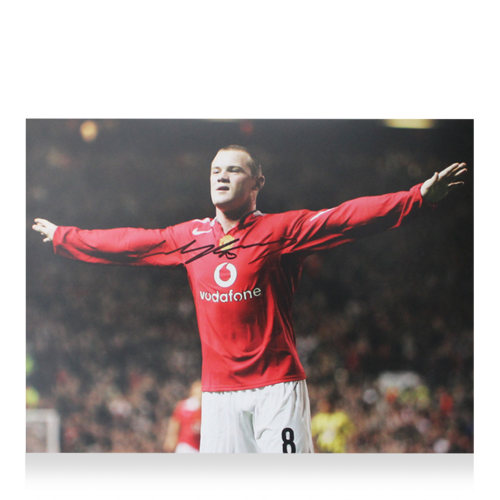 Icons Wayne Rooney gesigneerde Manchester United foto