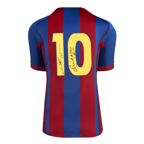 Icons Lionel Messi & Ronaldinho gesigneerd FC Barcelona shirt 2004-05