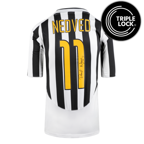 Icons Pavel Nedved gesigneerd Juventus shirt 2003-04