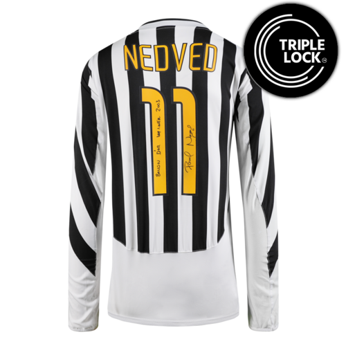 Icons Pavel Nedved gesigneerd Juventus shirt 2003-04