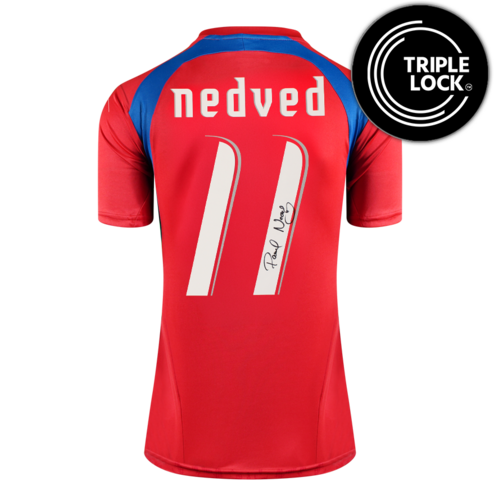 Icons Pavel Nedved gesigneerd Czech Republic shirt 2006-08