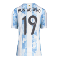 Icons Sergio Aguero gesigneerd Argentinië shirt 2020