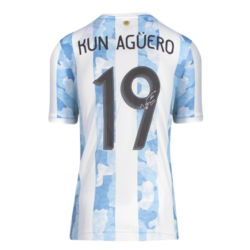 Icons Sergio Aguero gesigneerd Argentinië shirt 2020