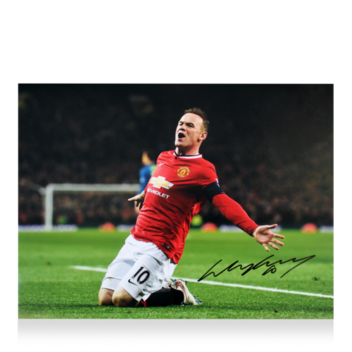 Icons Wayne Rooney gesigneerde Manchester United foto