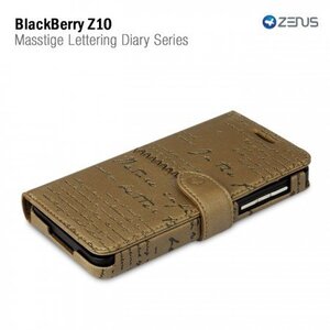 Zenus Blackberry Z10 Masstige Lettering Diary Series -Bronze