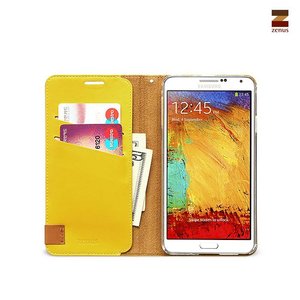 Zenus Galaxy Note 3 Prestige Signature Tag Diary Series -Mustard