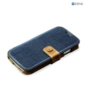 Zenus Galaxy S4 Denim Vintage Pocket Diary - Deep Blue