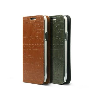 Zenus Galaxy S4 Mini Lettering Diary Series - Deep Khaki