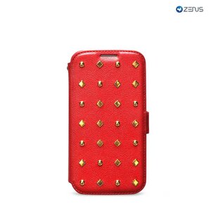 Zenus Galaxy S4 Prestige Rock Stud Diary Rood