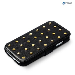 Zenus Galaxy S4 Prestige Rock Stud Diary Zwart